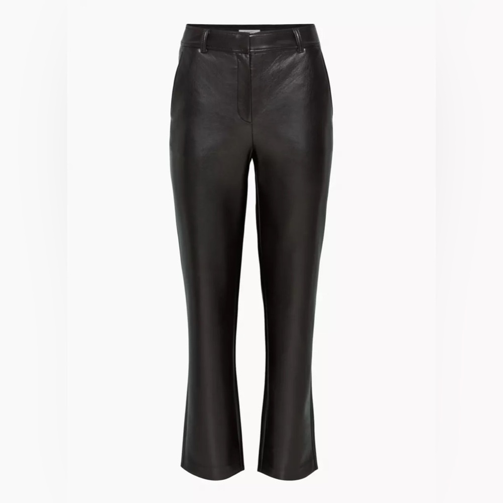 Aritzia Babaton Black Leather Command High Rise Pants